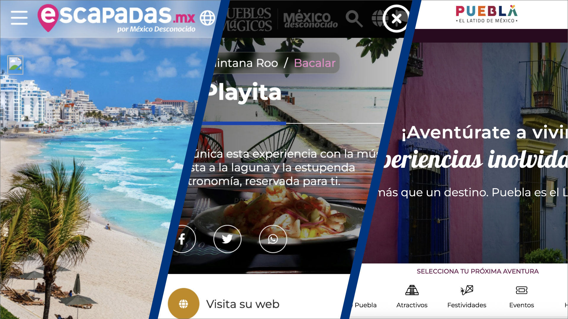 Plataforma Turística — Escapadas, Pueblos Mágicos y Gob. de Puebla